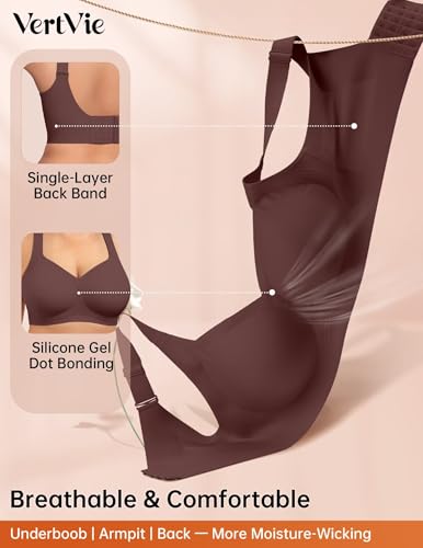 Image of Vertvie Jelly Bras for Women No Underwire Minimizer Support | Plus Size Older Lift, Full Coverage & Smoothing Back, Push Up, Separation & Supportive, Soft Comfy Seamless Wireless Bralette