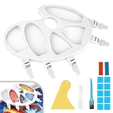 AMAZON - Diamond Painting Accessories Tray Organizer, White Tray Holder for Diamond Painting Kits, Diamond Painting Storage Containers for Rhinestones, Diamond Arts Accessories and Tools