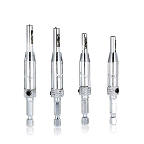 Hakkain in HSS, gambo per fori cerniere 4 Hardware-Set di punte per trapano