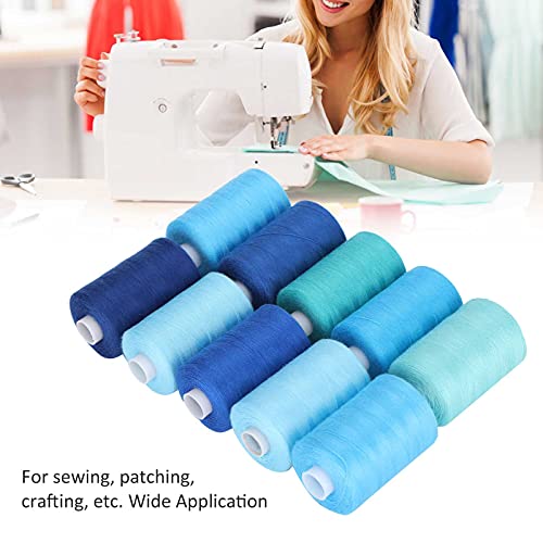 Hilos de costura en rollos AYNEFY 10 colores azul con caja miniatura 2