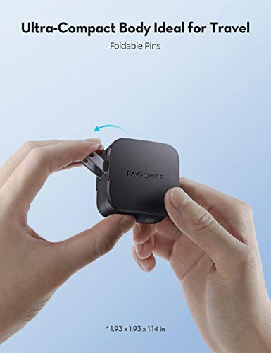 image for RAVPower USB C Charger 30W 2-Port PD Fast Wall Charger Foldable Magsaf