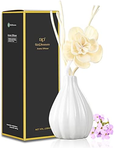 ap airpleasure Reed Diffuser Set, Home Fragrance & Decorative Diffuser, Dried Flower Aromatherapy Oil Set, Oil Diffuser Sticks, Ceramic Bottle 5.07 oz(150ml) /1 Pack (VioletBlossom)