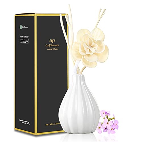 Ap Airpleasure Reed Diffuser Set, Home Fragrance & Decorative Diffuser, Dried Flower Aromatherapy Oil Set, Oil Diffuser Sticks, Ceramic Bottle 5.07 Oz(150Ml) /1 Pack (Violetblossom) #TOP18