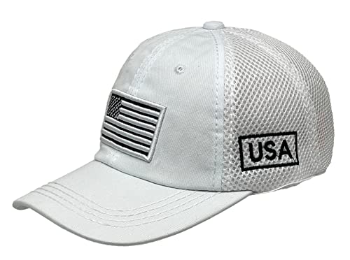 Funky Junque Mens Usa Flag Patch Mesh Baseball Cap - White #TOP6