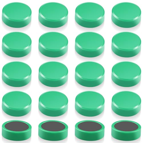 Image of QOJOPU Fridge Magnets, 20PCS Green Round Strong Magnet, Small Heavy Duty Magnets for Whiteboard, Notice Board & Crafts, Decorative Magnets for Adults, Map, Office & Classroom - Cute Mini Magnetic Dots