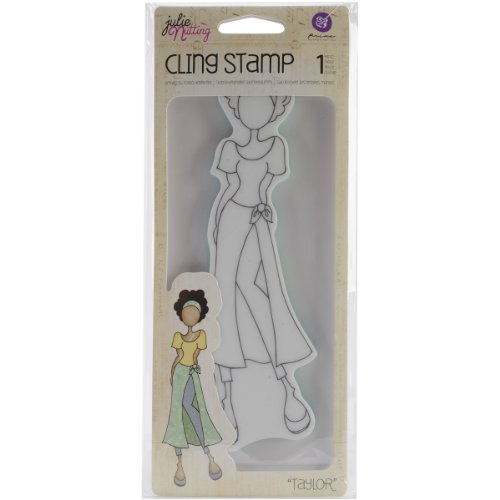 Prima Marketing 415361 Mixed Media Doll Cling Rubber Stamps, Taylor with Wrap Skirt