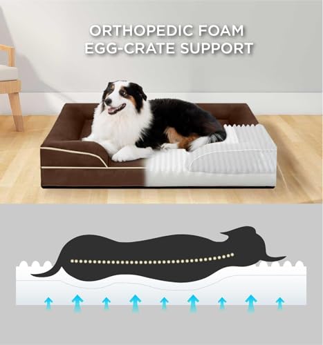 FERPOSH-XXXL-Dog-Bed-Orthopedic-Washable-Dog-Bed-Pet-Sofa-Bed-with-Removable-Washable-Cover-Egg-Foam-Support-Non-Slip-Bottom-Dog-Bed-Dog-Sofa-Bed-Extra-Large-Dog-Bed-52-x-41-Chocolate FERPOSH XXXL Dog Bed Orthopedic Washable Dog Bed Pet Sofa Bed with Removable Washable Cover Egg Foam Support Non Slip Bottom Dog Bed Dog Sofa Bed Extra Large Dog Bed 52 x 41 Chocolate