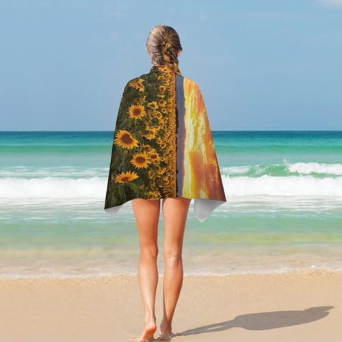 Serviette de plage soleil couchant serviette microfibre douce pour natation - 5
