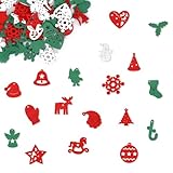 100 Stück Streudeko Weihnachten-Weihnachtsdeko Holz, Kann Als Weihnachtstischdekoration Und Weihnachtswanddekoration Verwendet Werden, Um Die Festliche Atmosphäre Zu Backen(Farbe)