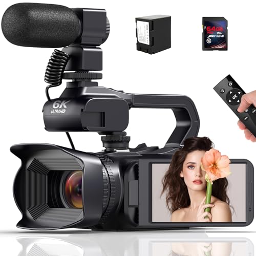 Delmodes Videokamera Camcorder 6K 64MP 4.0\" Touch Screen Vlogging Camera, 18X Digitalzoom WiFi Videokamera mit SD-Karte, Stabilizer, 4500mAh Batterien und Externem Mikrofon Delmodes Videokamera Camcorder 6K 64MP 4.0\" Touch Screen Vlogging Camera, 18X Digitalzoom WiFi Videokamera mit SD-Karte, Stabilizer, 4500mAh Batterien und Externem Mikrofon