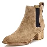 FSJ Women Chelsea Ankle Boots Closed Toe Chunky Block Low Heels Slip On Waterproof Shoes Size 15...