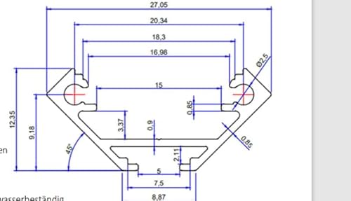 Profilo in alluminio per luci LED P23 Pollux