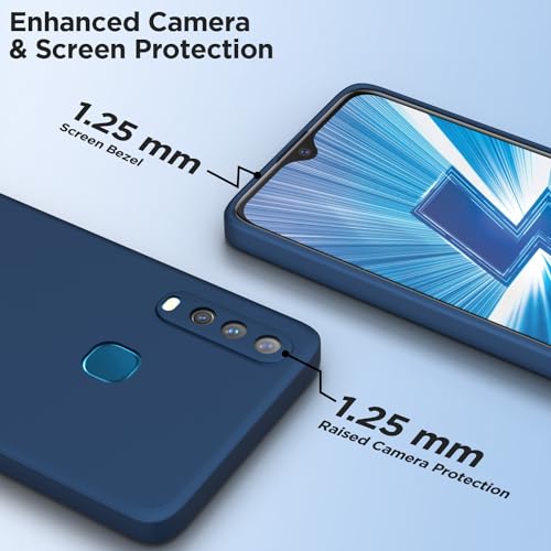 Image of Outlouders Back Cover for Vivo Y12 / Vivo Y15 / Y17 / Vivo U10 | Camera Protection | Durable Soft Matte Silicone Bumper Case (Blue)