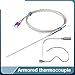 K Type Armored Thermocouple Sensor Probe WRNK‑191 Flexible Stainless Steel 304 High Temperature Industrial Use(Probe 3x300 mm)