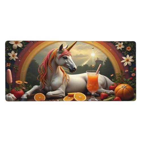 Grand tapis de souris de jeu orange magique avec bords cousus pour clavier PC