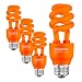 SleekLighting 13 Watt Orange Spiral CFL Light Bulb - UL Approved- 120 Volt, E26 Medium Base. (Pack of 2)