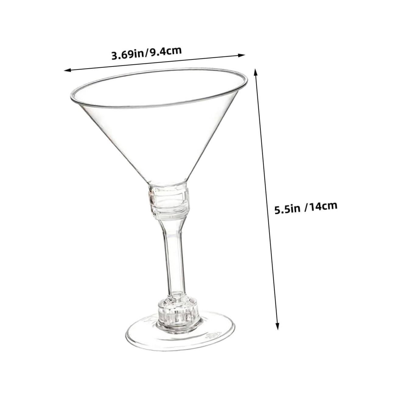 BRIGHTFUFU 50pcs Plastic Disposable Margarita Glasses Elegant Cocktail Cups for Weddings Parties and Outdoor Events Versatile Drinkware for Ice Cream Desserts and More