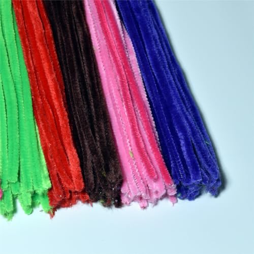 Multiple Colors Pipe Cleaners Chenille Stems (100 Pack) for DIY Art Decorations Creative Craft (6 mm x 12 Inch)
