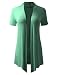 BILY Women's Classic Asymmetrical Front Short-Sleeve Drape Cardigan Mint XX-Large