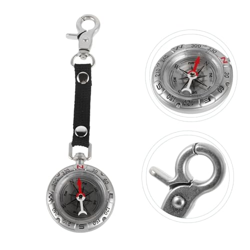 Brújula portátil de aleación de zinc con llavero y cordón metálico miniatura 7