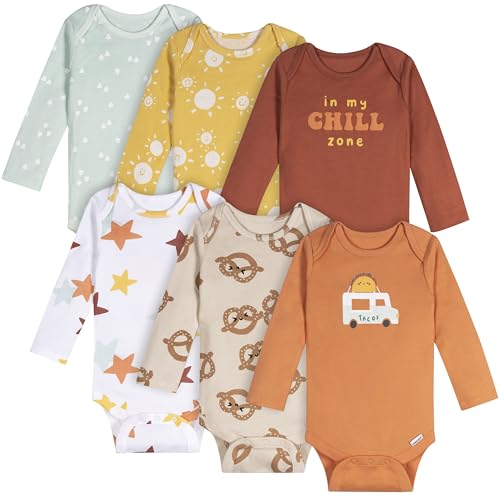 Image of Onesies Brand, Unisex Baby, 6-Pack Long Sleeve Bodysuits