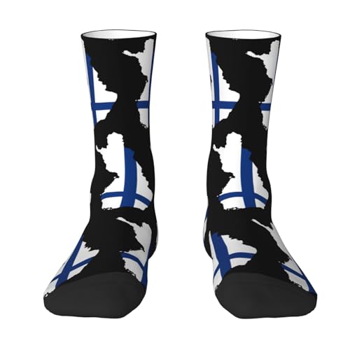 Finland Terrain Map Socks For Women Men Athletic Cushion Crew Socks Hiking Running Wicking Socks2