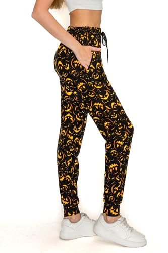 Leggings Depot BAT1 - Pantaloni Jogging Donna Con Stampa, Vita Alta