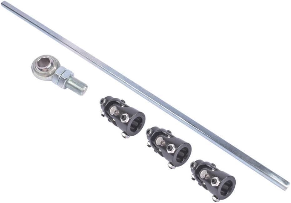 Universal Fit AP02 Steering Box Black U Joint 36 Inch Steel Steering Shaft with 3/4 Inch Support Bearing Works with All Vehicle Models