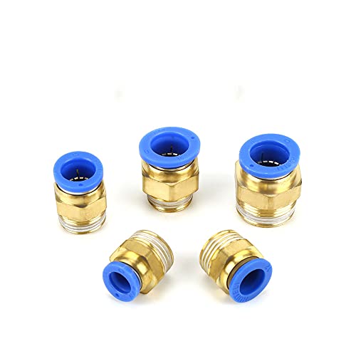 ezqnirk 1PCS Metric Male Thread Straight Air Pneumatic Pipe Fitting Push in Quick Connector Tube OD 8mm,PC8-M20x1.5