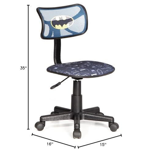 Image of Batman Adjustable Swivel Mesh Rolling Desk Chair, for Kids, Teens and Adults