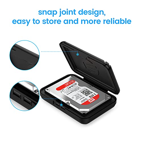 ORICO Hard Drive Case 3.5 inch HDD Storage Carrying Case Anti-Static and Shockproof External Hard Drive Portable Case, Compatible with WD, Seagate, Toshiba, Samsung, Hitachi, Crucial-PHXBK - Thumbnail 5