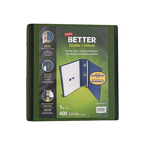 Staples 399950 1.5-Inch 3-Ring Better Binder Olive (22165-Us)