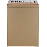 JAM Paper Recycled Photo Mailer Envelopes - 9 3/4' x 12 1/4' - Brown Kraft - 6/pack