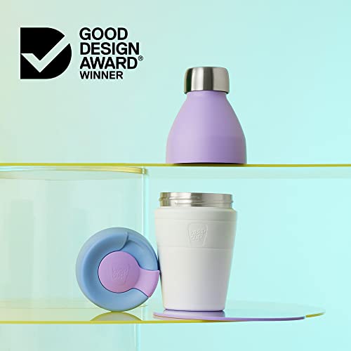 Keepcup Helix Thermal Kit|Reusable Stainless Steel Dual Opening Cup-To-Bottle|Vacuum Insulated,Sealed Travel Mug With Twist-Fit Lid&Water Bottle Lid|Medium 12Oz/340M-Bottle 18Oz/530Ml|Nitro Black #TOP2