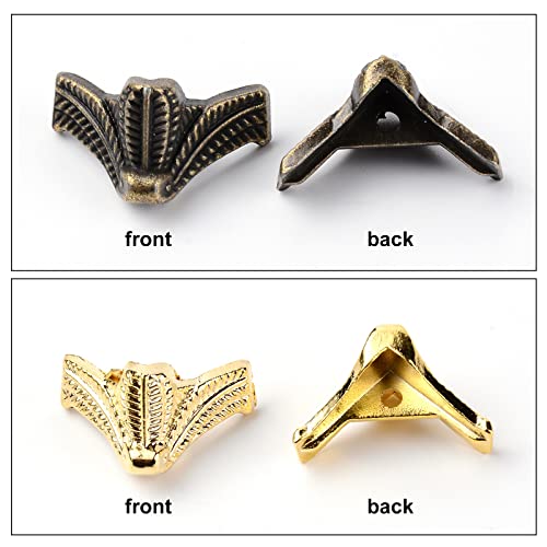GORGECRAFT 24Pcs Antique Box Legs Zinc Alloy Wood Box Feet Leg Corner Protector Wood Case Jewelry Chest Storage Box Feet Leg Corner Protector with Screws - Image 3