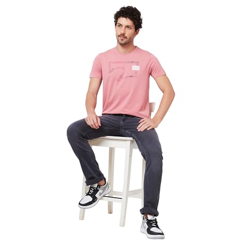 Image of Spykar Men's Slim Fit Round Neck Half Sleeve Solid Casual T-Shirt