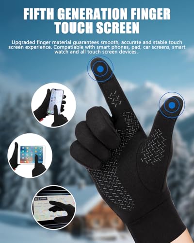 aegend lightweight winter gloves for men women warm running gloves touchscreen thermal glove liners for cold weather driving cycling amp hiking non-slip elastic cuff stretchy durable
