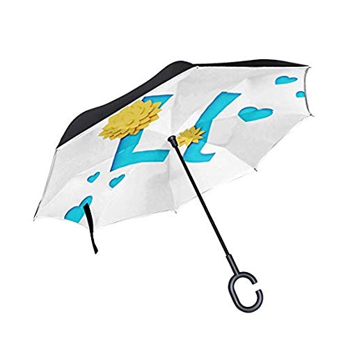 Parapluie inversé anti-UV poignée en C pour ne plus mouiller vos sièges et garder les mains libres