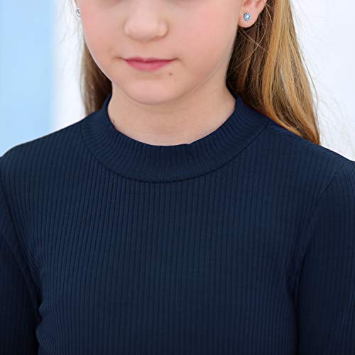 GORLYA Girl's Long Sleeve Soft Knit Mock Turtleneck Slim Fit Pullover Sweater Top for 4-14T Kids4