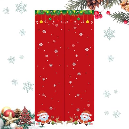 Rideau isolant thermique magnétique de patio décor de Noël flocon - 2