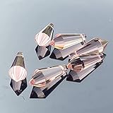 Gewicht: ca. 1.1Grams / Stk NLLeZ 6PCS klaren Kristallen Suncatcher Lüsterbehang Zubehör Prisms Icicle Tine DIY Anhänger hängende Verzierung Wohnkultur 20MM (Farbe : Rosa)