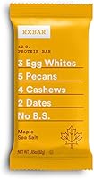 RXBAR, Maple Sea Salt, Protein Bar, 1.83 Ounce (Pack of 24), High Protein Snack, Gluten Free