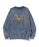 エンブロイダードブリーチドクルーネックスウェットシャツ EMBROIDERED BLEACHED CREWNECK SWEATSHIRT 101261012005 BLUE L