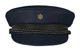 MADSea Elbsegler Premium Tuch Pin Steuerrad goldfarben dunkelblau, Größe:57, Pins:Steuerrad vergoldet