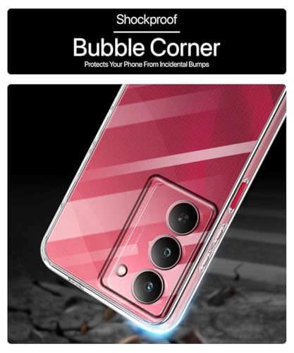 Image of WOW IMAGINE Transparent Back Cover Case for Realme 14x 5G | Realme Narzo 80x | Realme P3x | Raised Bumps for Full Device & Camera Protection Shockproof TPU Silicone Mobile Case - Transparent