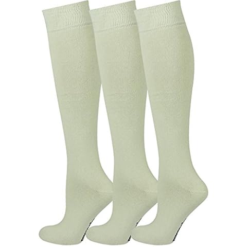Mysocks Knee High Socks for Women and Men - 3 Pair Breathable Combed Cotton Seamless Toe Unisex Long Socks - Casual Plain High Knee Length Socks Cover