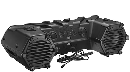 BOSS Audio Systems ATVB95LED ATV UTV Sound System - 8 Inch Full Range Stereo Speakers, 1.5 Inch Tweeters, IPX5 Weatherproof, Built-in Amplifier, Bluetooth Remote, Light Bar, Storage Compartment