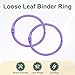 PATIKIL 48Pcs Loose Leaf Binder Rings, 1.78 Inch Metal Open Card Rings Heavy Duty Book Rings for Key Index Card Rings Paper Rings Office, Purple