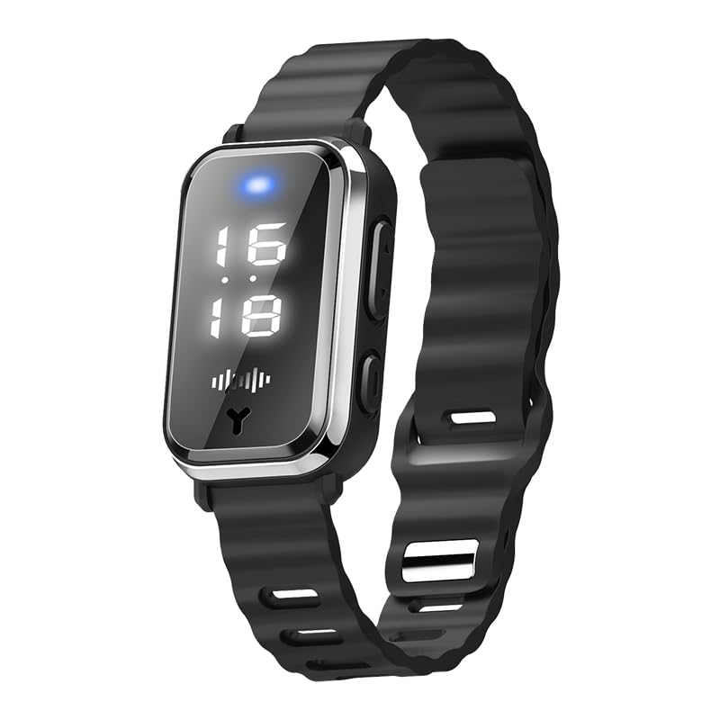 Pulseras ultrasónicas repelentes de mosquitos para reloj, pulseras de silicona ajustables para exteriores para niños y adultos, no tóxicas, naturales (paquete de 2 relojes M16 negro)