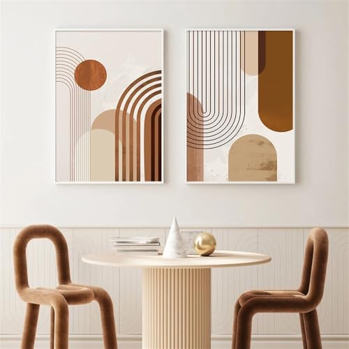 Affiches murales abstraites géométriques de qualité supérieure effet pinceau WBYZAC